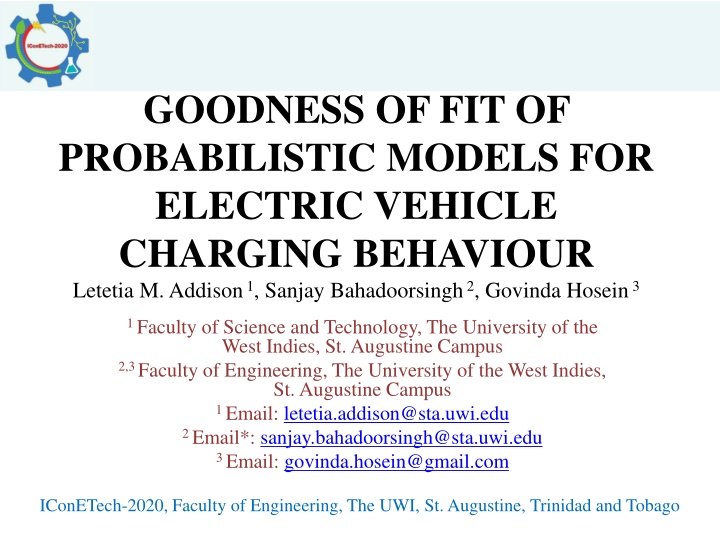 Goodness of Fit of Probabilistic Models for Electric Vehicle Charging Behavior