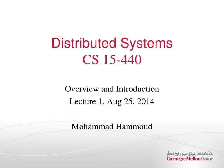 distributed systems cs 15 440 n.w