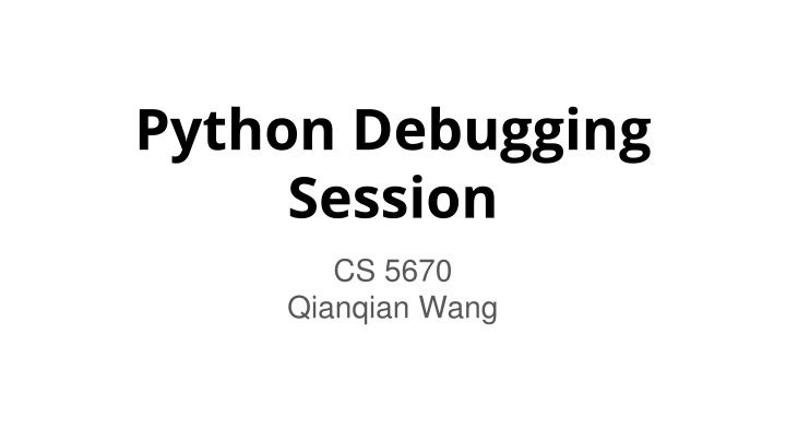 python debugging session n.w