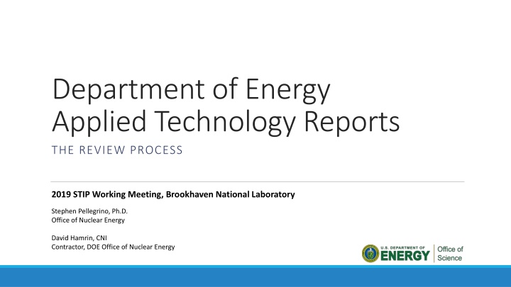 Applied Technology Reports in Energy Sector