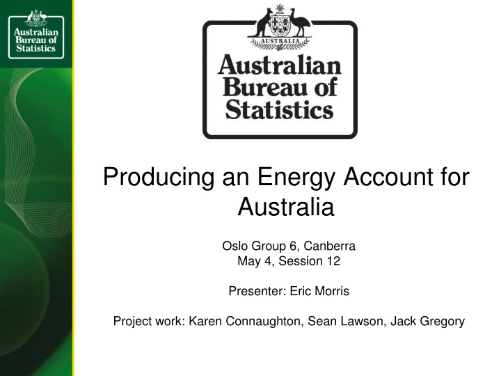 producing an energy account for australia n.w