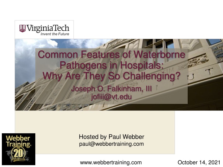 Challenges of Waterborne Pathogens in Hospitals