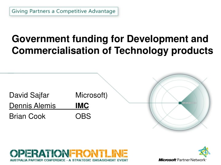 Government Funding for Technology Product Development