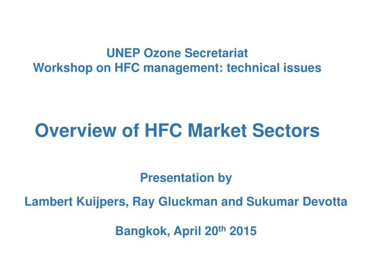 Overview of HFC Market Sectors