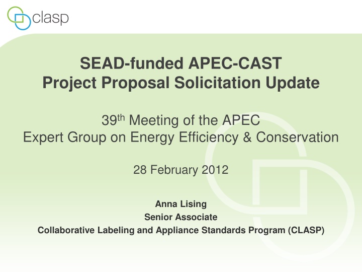 Project Proposal Solicitation Update
