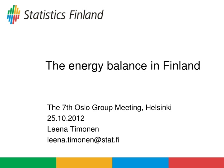 The energy balance in Finland