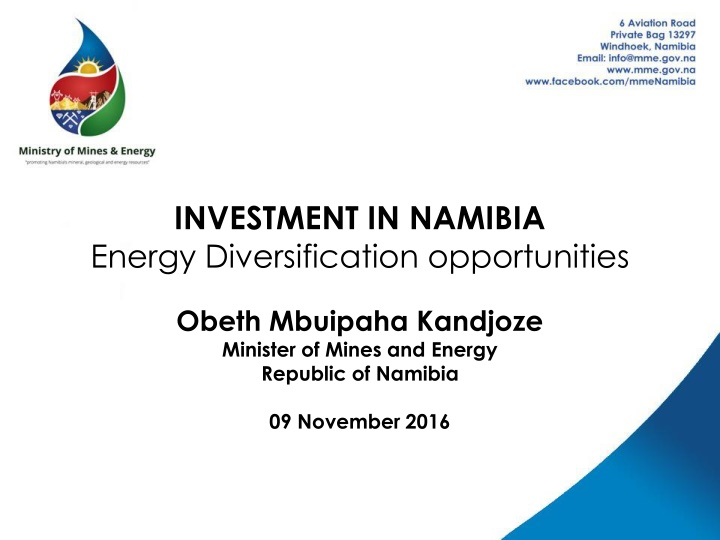 investment in namibia energy diversification n.w