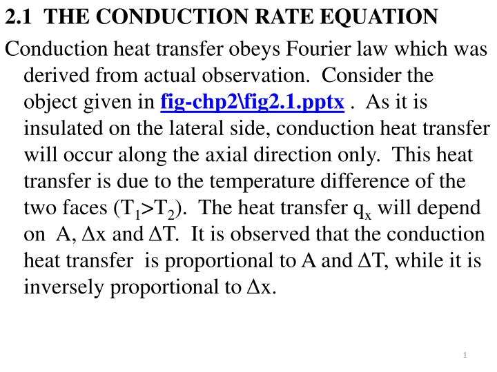 Conduction Heat Transfer and Fourier's Law