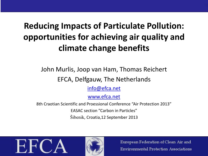 reducing impacts of particulate pollution n.w