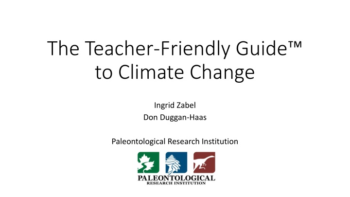 Teacher-Friendly Guide to Climate Change