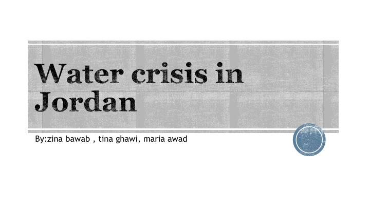 water crisis in jordan n.w
