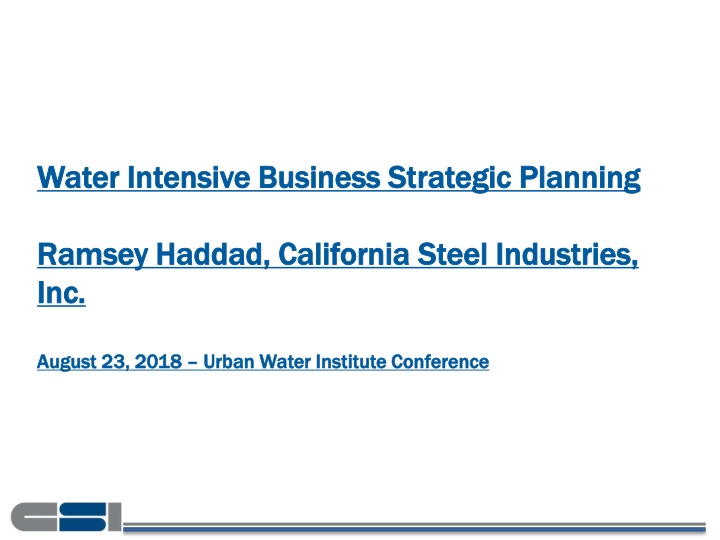 water water intensive business strategic n.w