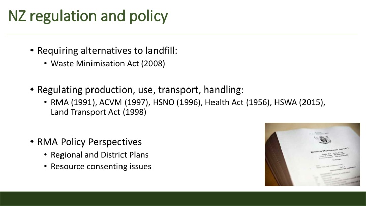 Regulations & Policies for Waste Management