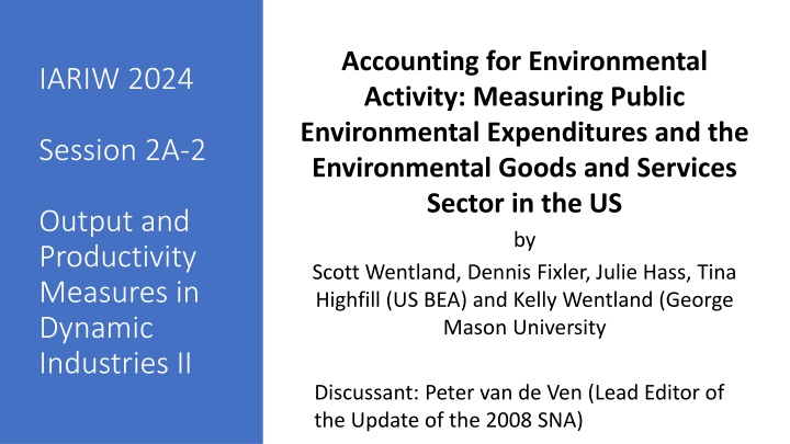 Accounting for Environmental Activity: Measuring Public Expenditures