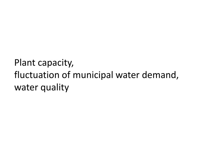 plant capacity fluctuation of municipal water n.w