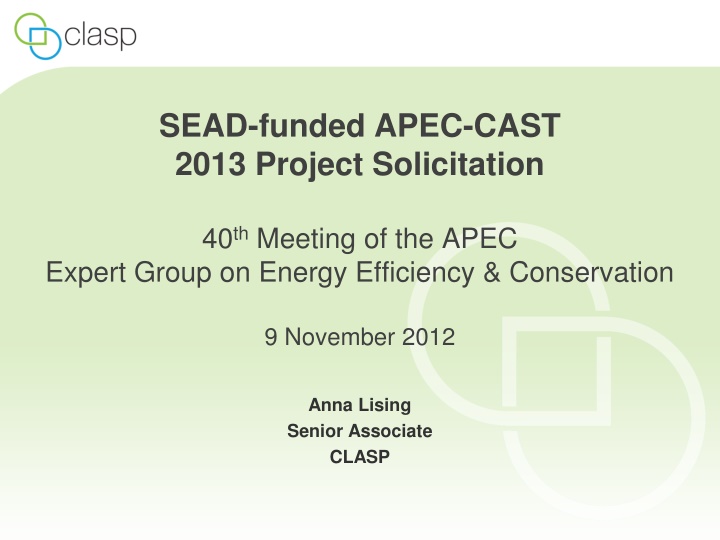 sead funded apec cast 2013 project solicitation n.w