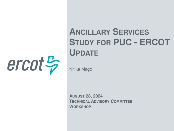 a ncillary s ervices s tudy for puc ercot u pdate n.w