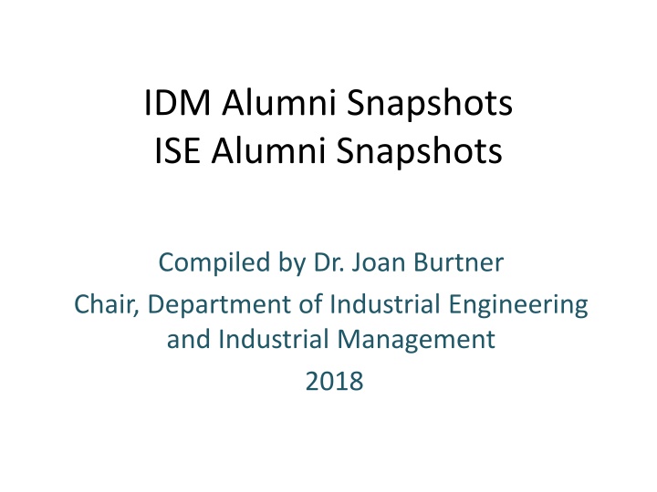 idm alumni snapshots ise alumni snapshots n.w