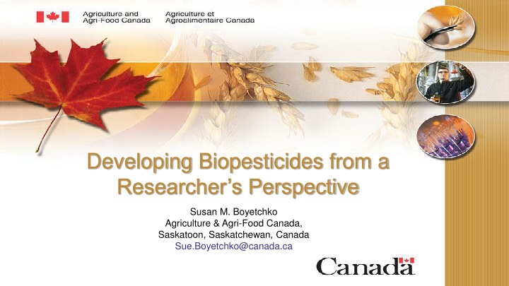 developing biopesticides from a researcher n.w