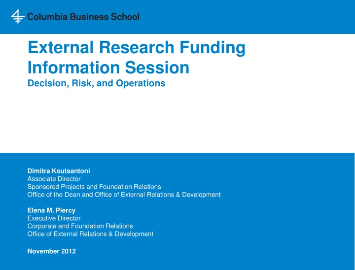 external research funding information session n.w