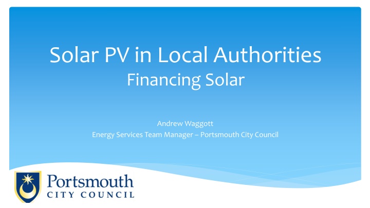 Financing Solar in Local Authorities - Opportunities and Barriers