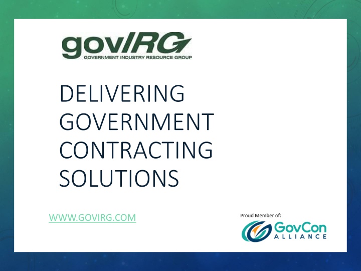 Delivering Government Contracting Solutions