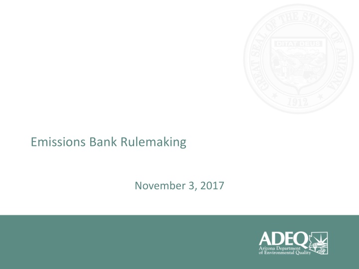 emissions bank rulemaking n.w
