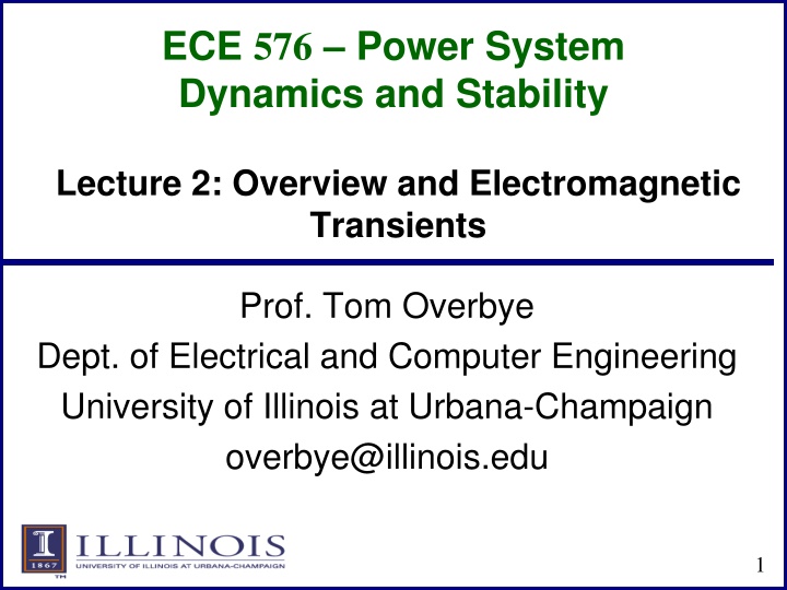 Power System Dynamics and Stability Overview