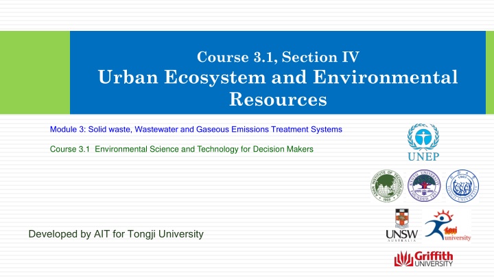 Urban Ecosystem and Environmental Resources