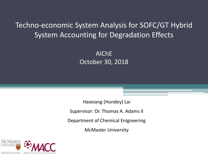 techno economic system analysis for sofc n.w