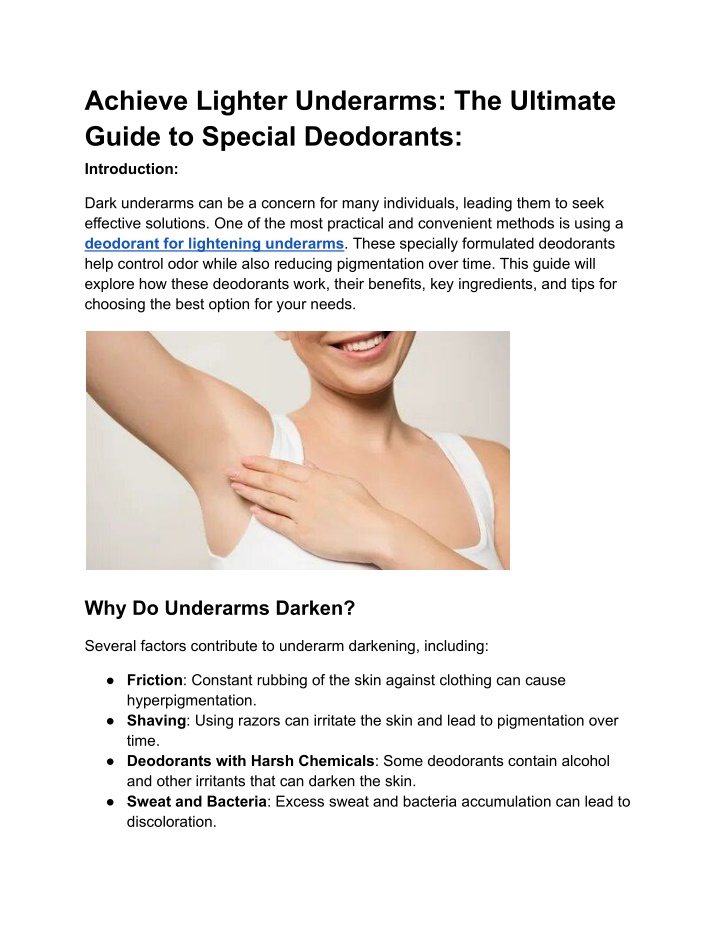achieve lighter underarms the ultimate guide n.w