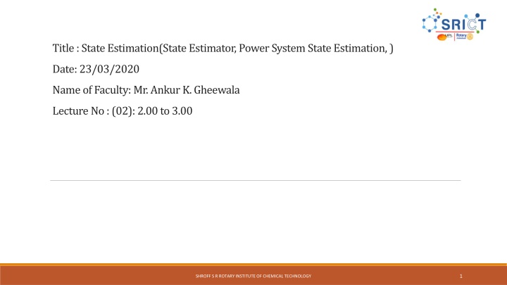 title state estimation state estimator power n.w
