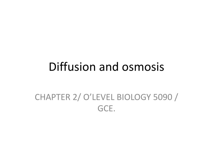 diffusion and osmosis n.w