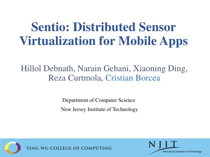 sentio distributed sensor virtualization n.w