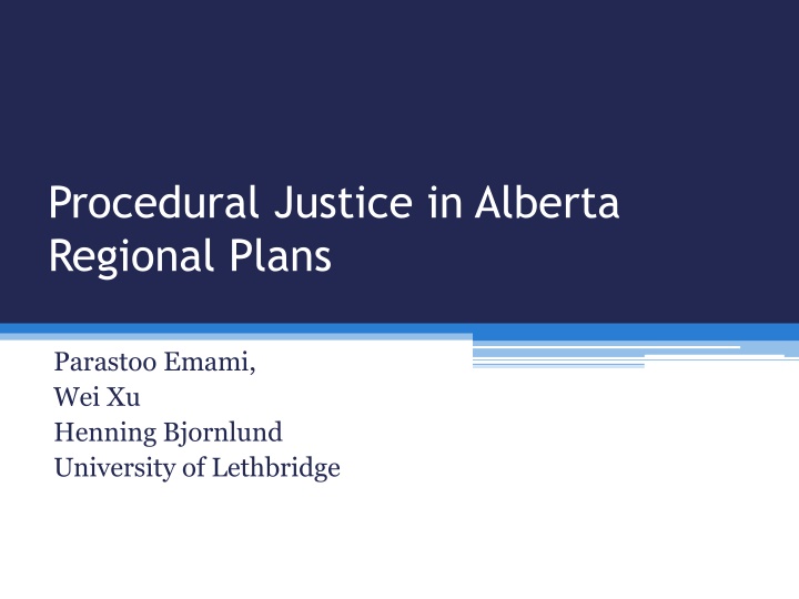Procedural Justice in Alberta Regional Plans