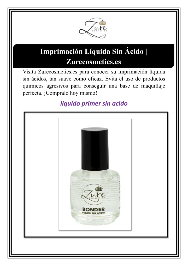 imprimaci n l quida sin cido zurecosmetics es n.w
