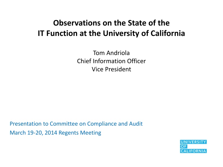 observations on the state of the it function n.w