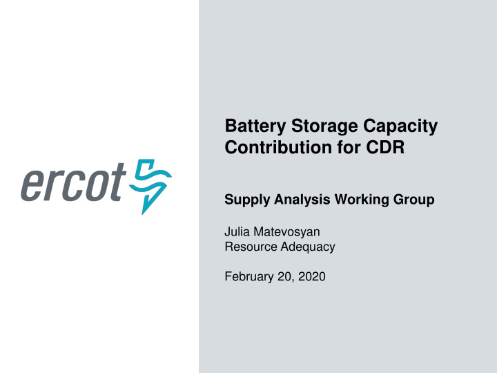 battery storage capacity contribution for cdr n.w