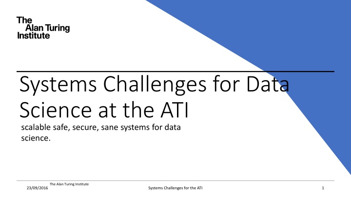 systems challenges for data science n.w