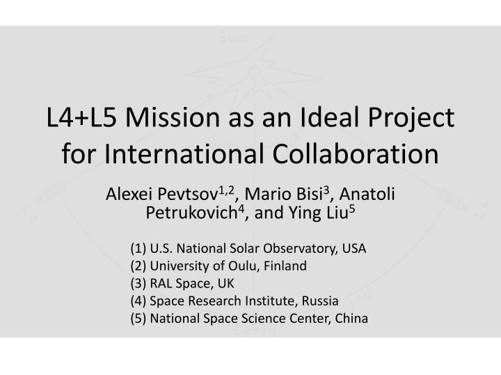 l4 l5 mission as an ideal project n.w