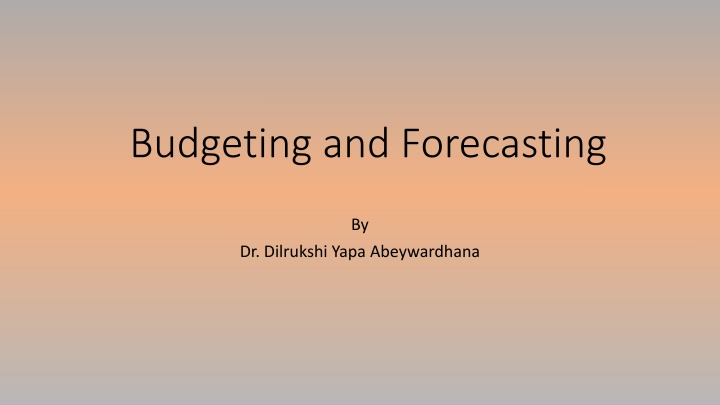 Budgeting and Forecasting Essentials