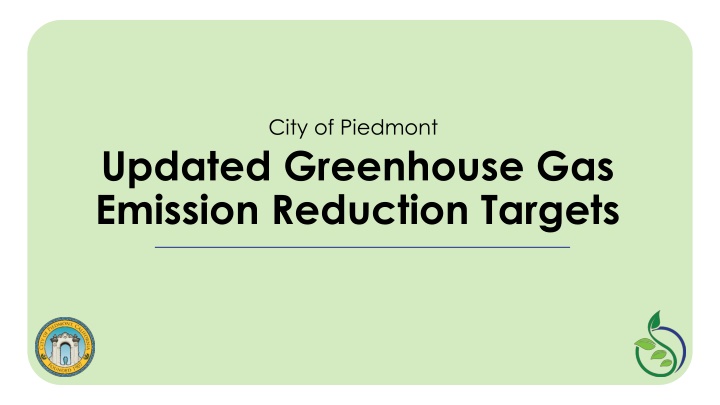 Piedmont's Greenhouse Gas Emission Reduction Goals & Trends