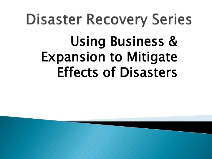 Using Business Expansion to Mitigate Effects of Disasters