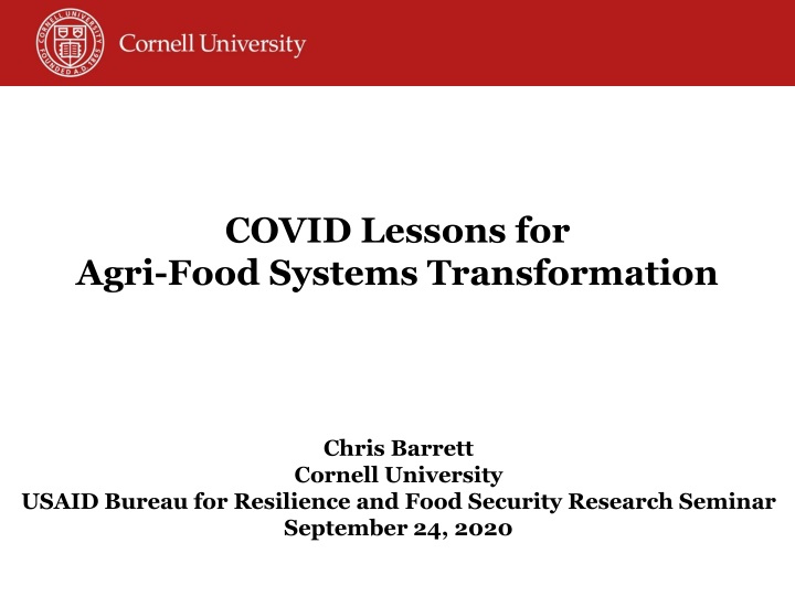 covid lessons for agri food systems transformation n.w
