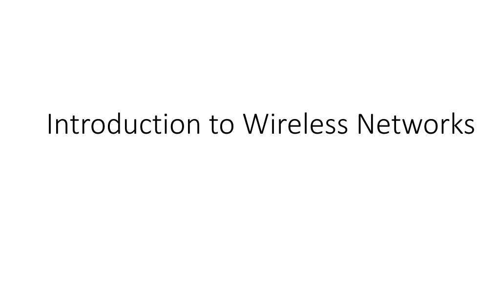 introduction to wireless networks n.w