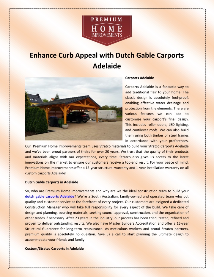 enhance curb appeal with dutch gable carports n.w