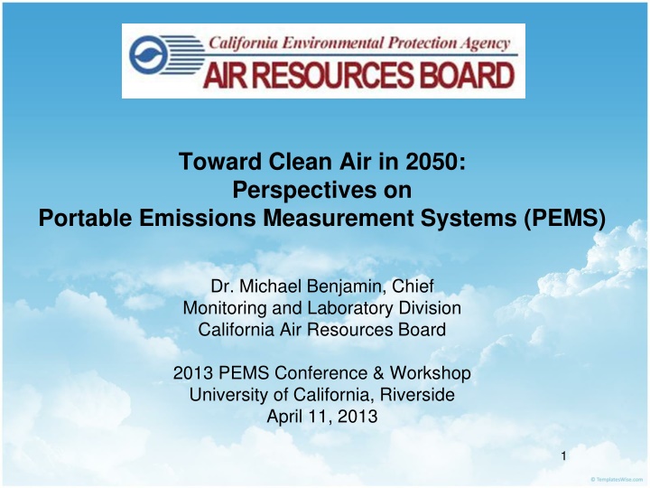Clean Air in 2050: Portable Emissions Measurement Systems (PEMS)