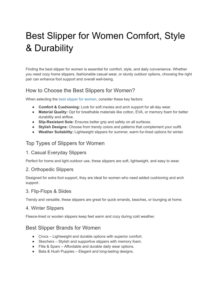 best slipper for women comfort style durability n.w