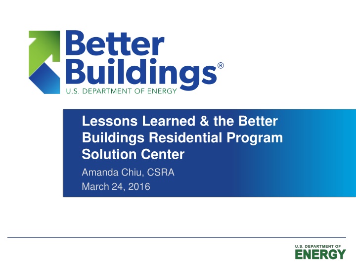 lessons learned the better buildings residential n.w
