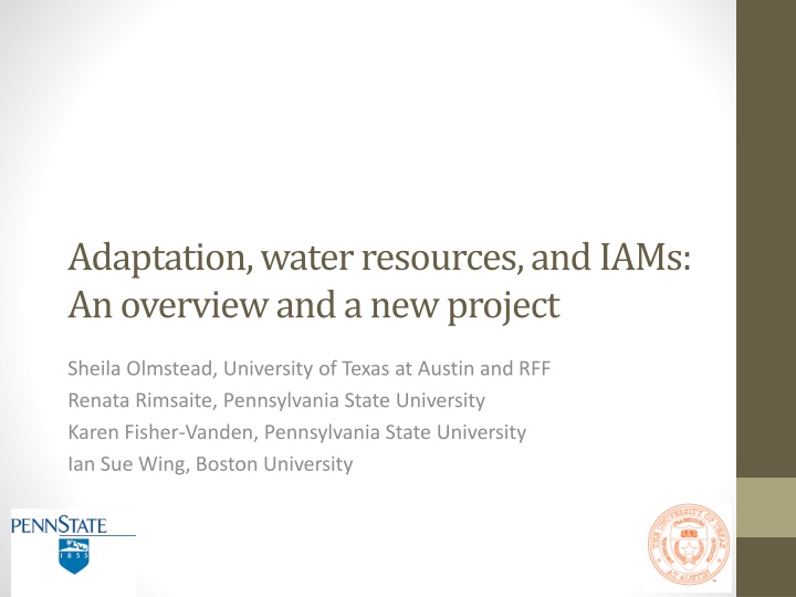 adaptation water resources and iams an overview n.w